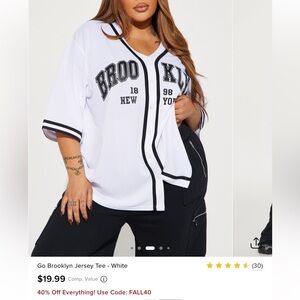 Brooklyn White Jersey Tee